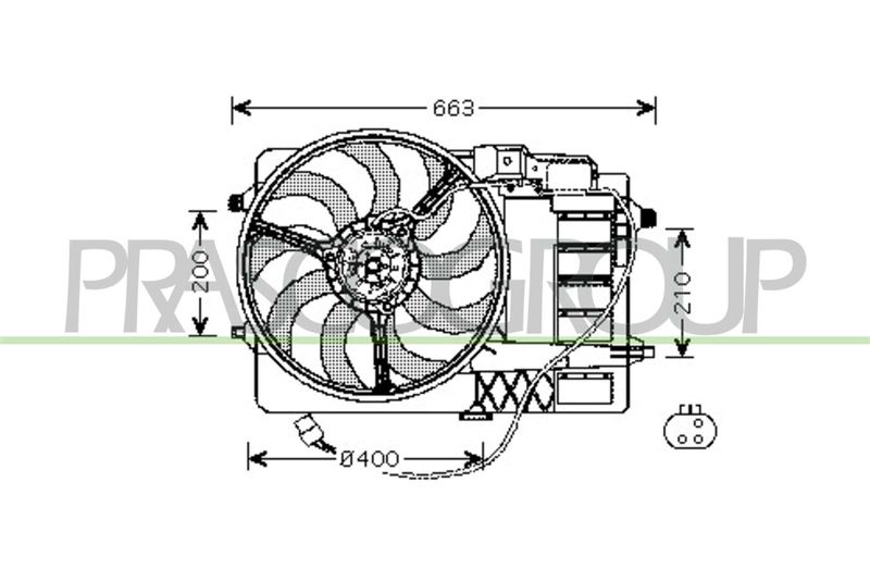 PRASCO ventilátor, motorhűtés MN304F002