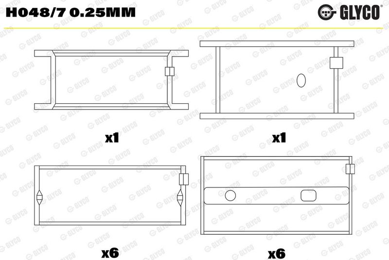 Product Kloķvārpstas gultnis GLYCO H048/7 0.25MM Image