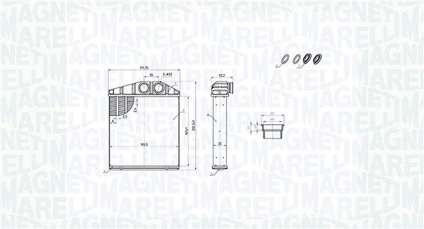 Теплообмінник, система опалення салону, Magneti Marelli 350218419000