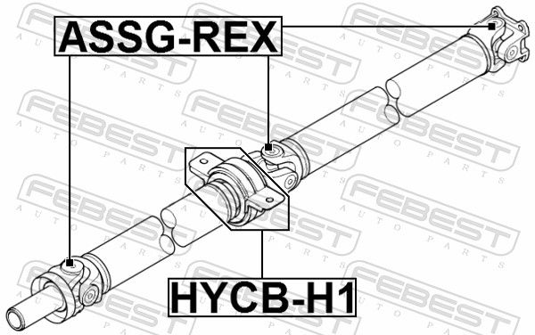 FEBEST HYCB-H1 Bearing, propshaft centre bearing
