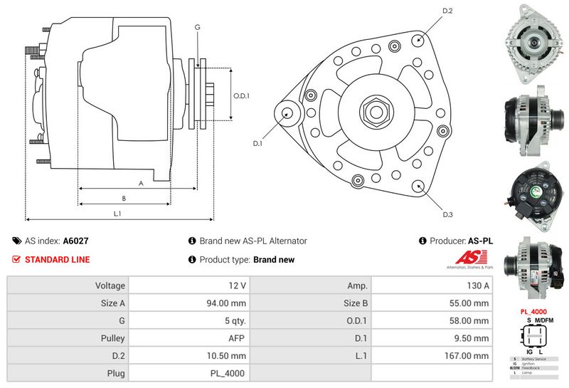 AS-PL A6027 Alternator