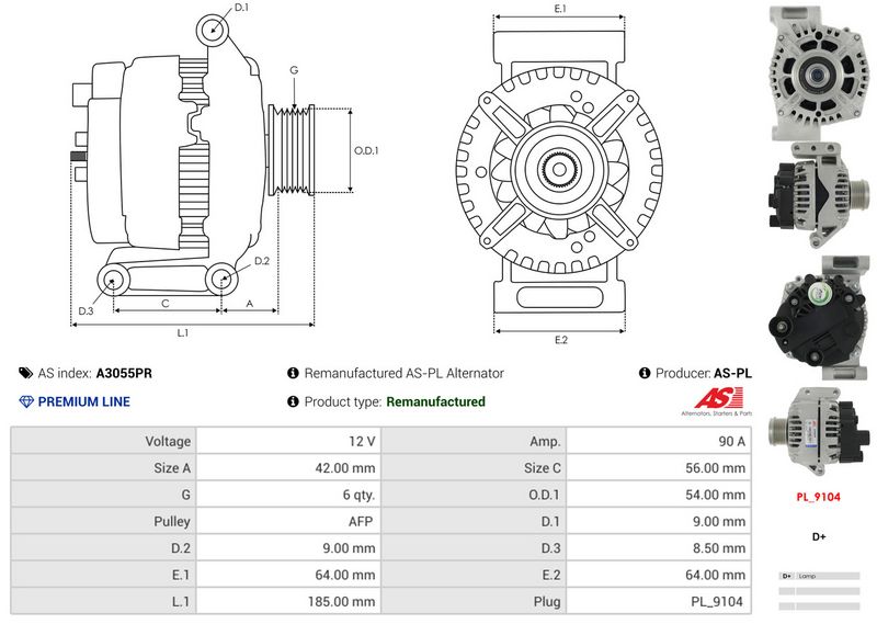 Generaator, AS-PL A3055PR