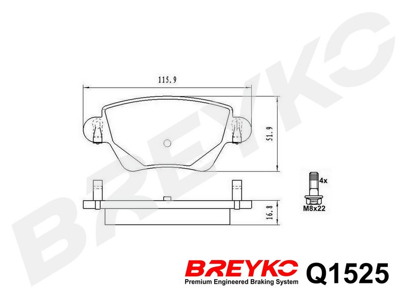 DAVID VASCO Q1525 Brake Pad Set, disc brake