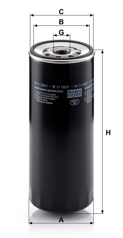 MANN-FILTER W11102/1 Oil Filter