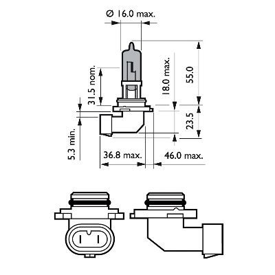 PHILIPS 9006WVUB1 Bulb, spotlight