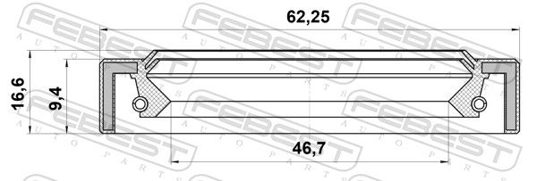 Ущільнювальне кільце вала, приводний вал, Febest 95IEY-48620917C