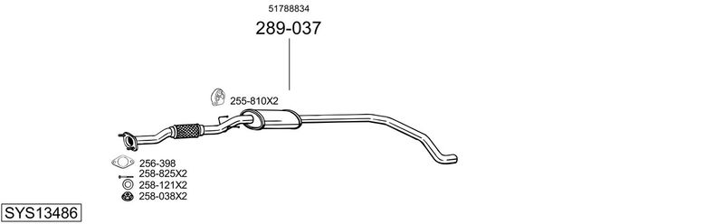 BOSAL kipufogórendszer SYS13486