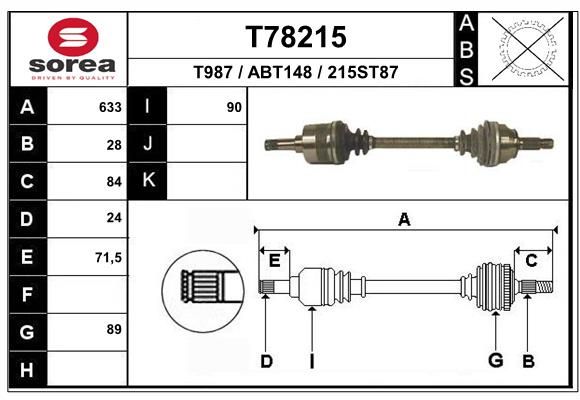 EAI hajtótengely T78215