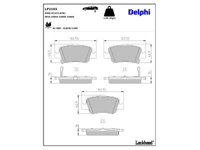 DELPHI LP2103 Brake Pad Set, disc brake
