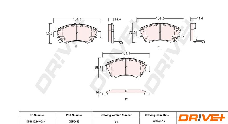 Set placute frana,frana disc DP1010.10.0018 Dr!ve+