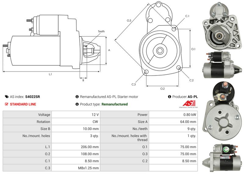 AS-PL S4022SR Starter