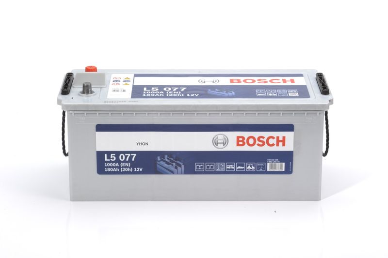 Акумулятор Bosch L5 180Ah, EN1000, +/-(4), 513x223x223 (ДхШхВ) BOSCH 0092L50770