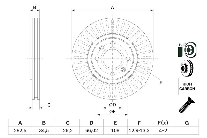 BOSCH 0 986 479 E67 Brake Disc