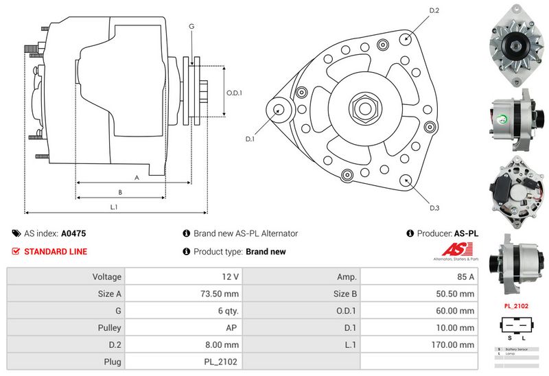 AS-PL A0475 Alternator