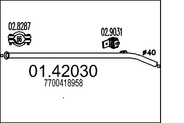 MTS kipufogócső 01.42030