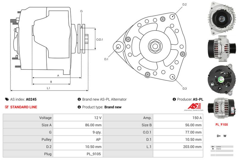 AS-PL A0245 Alternator