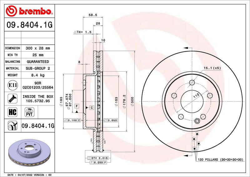 BREMBO Fék készlet, tárcsafék KT 10 029