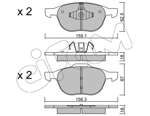 CIFAM FORD Тормозные колодки передний C-Max, Focus II, III, Kuga I, II Mazda 3,5, Volvo 03-