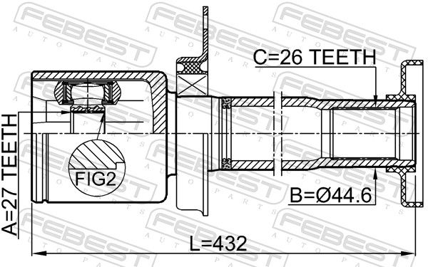 FEBEST 2311-TR5RH Joint Kit, drive shaft