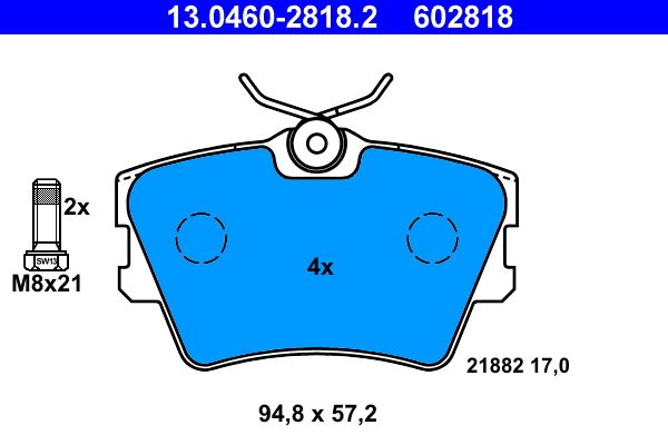 Set placute frana,frana disc 13.0460-2818.2 ATE