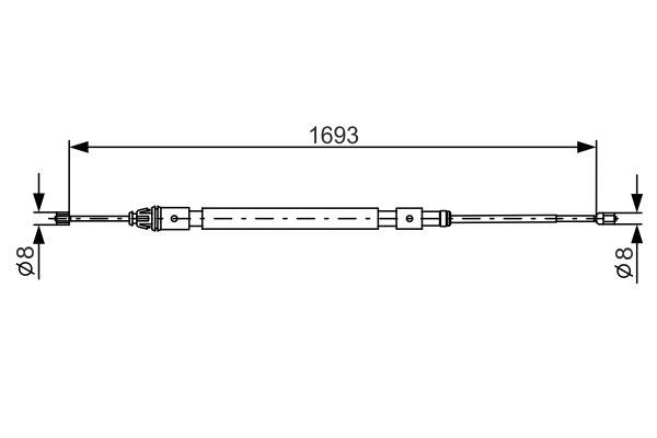 Тросовий привод, стоянкове гальмо, Bosch 1987477993