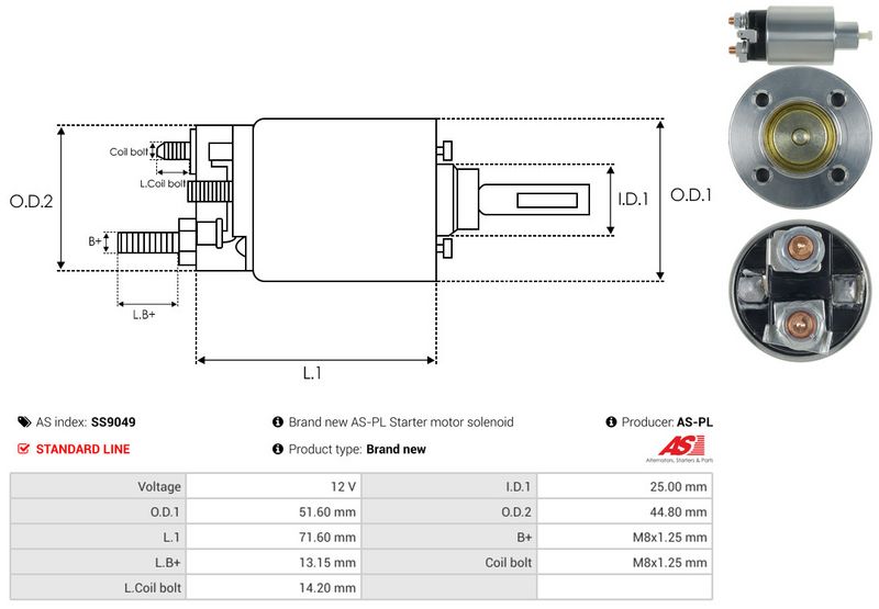 Magnetlülitus, starter, AS-PL SS9049