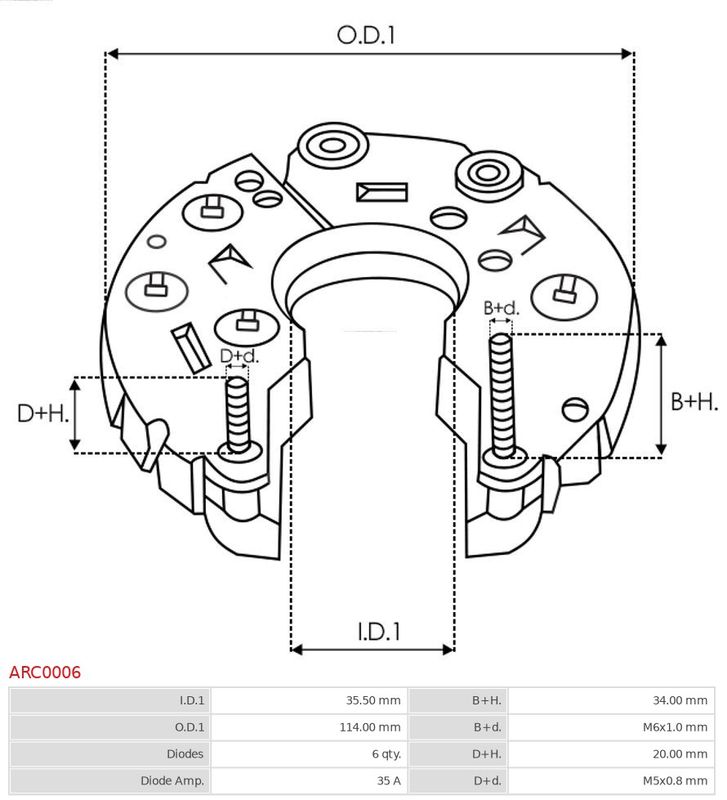 AS-PL ARC0006 Rectifier, alternator