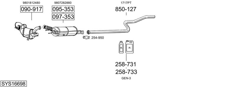 ABGASANLAGE BOSAL SYS16698