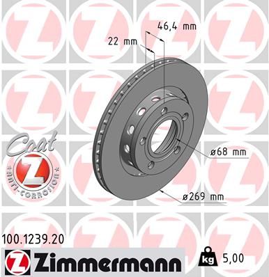 Гальмівний диск, Zimmermann 100.1239.20