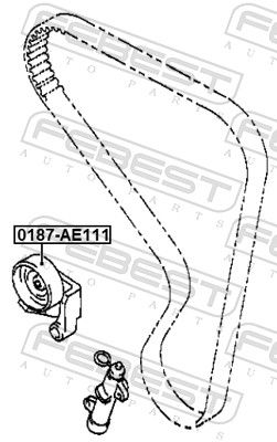 FEBEST 0187-AE111 Tensioner Pulley, timing belt