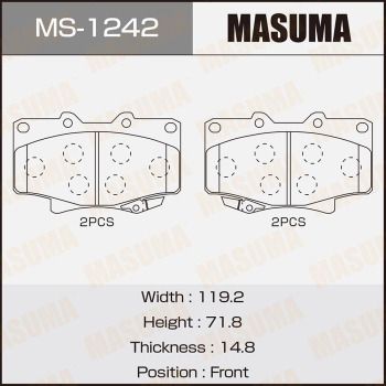 Комплект гальмівних колодок, Masuma MS-1242