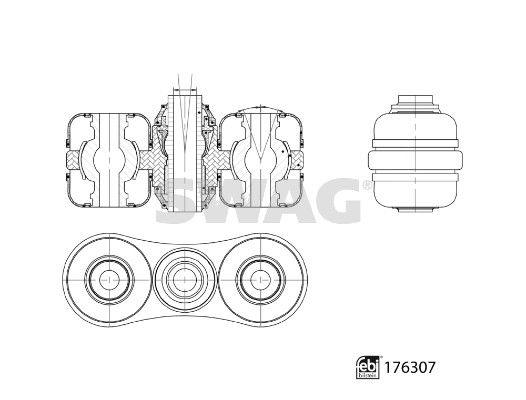 SWAG 33 10 3466 Control/Trailing Arm, wheel suspension