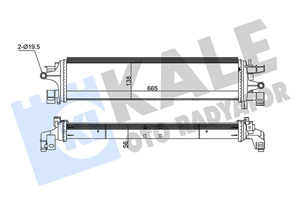 Низькотемпературний радіатор, охолоджувач наддув. повітря, Kale Oto Radyatör 350805