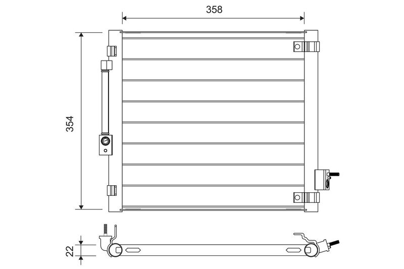 Valeo Condenser, air conditioning 822759