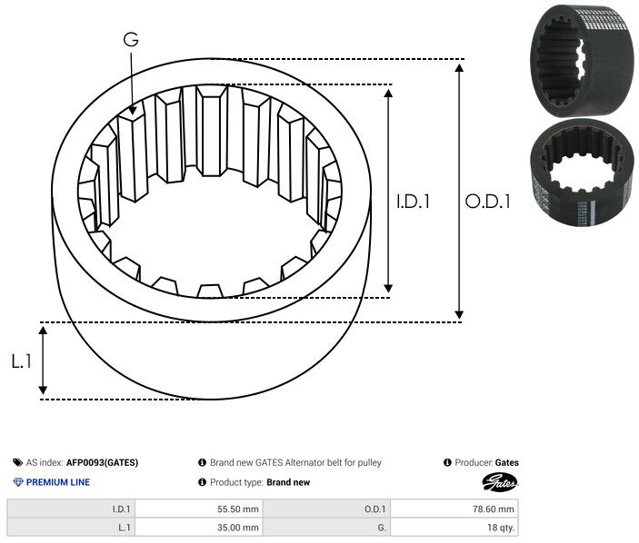 AS-PL AFP0093(GATES) Belt Pulley, alternator