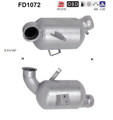 AS FD1072 Soot/Particulate Filter, exhaust system