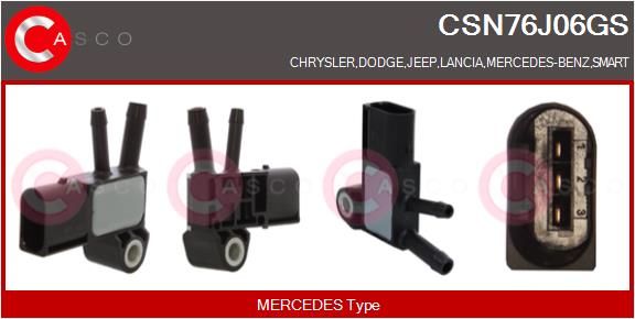 Senzor, tlak výfukového plynu CSN76J06GS