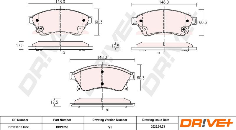 Set placute frana,frana disc DP1010.10.0258 Dr!ve+