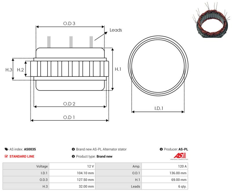 Staator, generaator, AS-PL AS0035