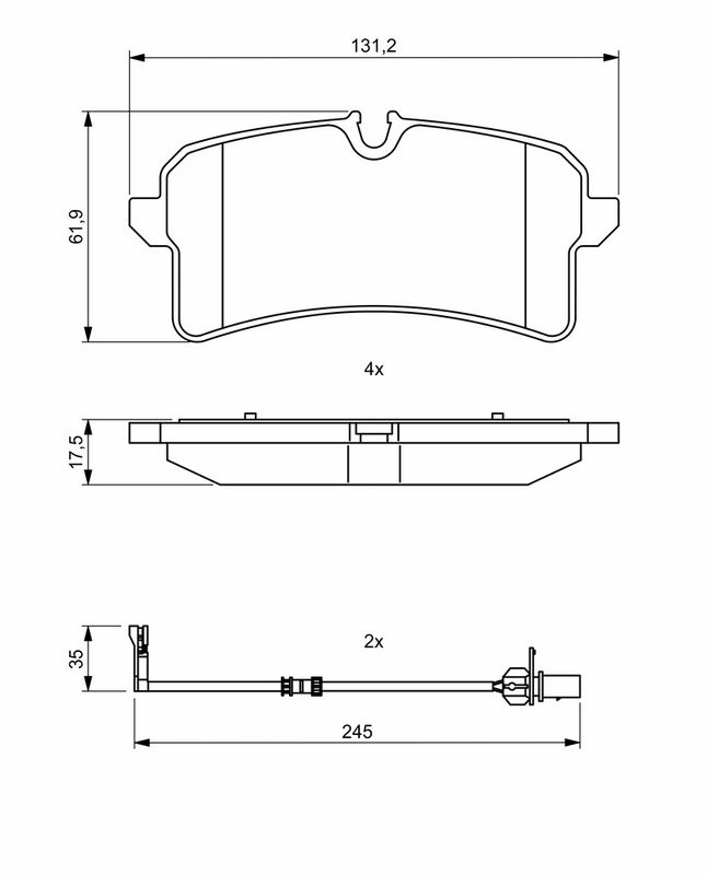 Piduriklotsi komplekt, ketaspidur, BOSCH 0 986 494 842