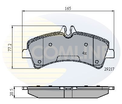 Комплект гальмівних накладок, дискове гальмо, Comline CBP01575