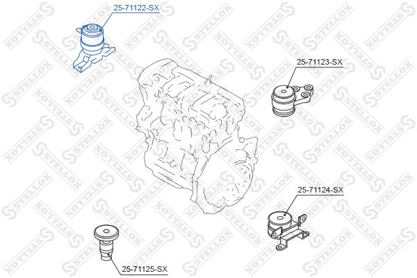 STELLOX 25-71122-SX Mounting, engine