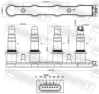 Вузол котушки запалювання, Febest 10640-001