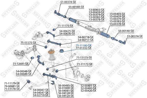 Верхня опора, стійка амортизатора, Stellox 71-11180-SX