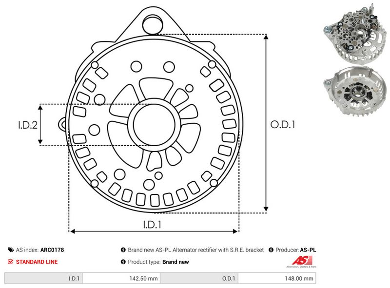 AS-PL ARC0178 Rectifier, alternator