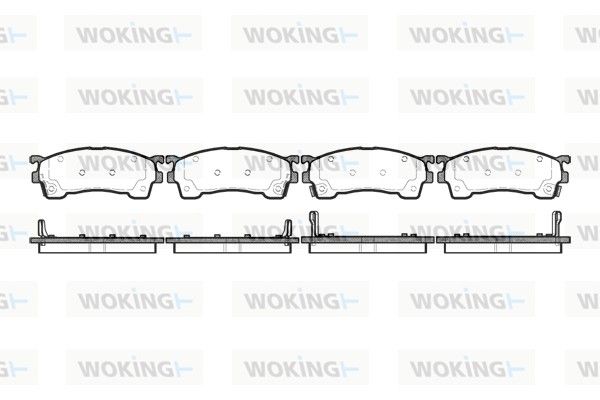 Комплект гальмівних накладок, дискове гальмо, Woking P515304