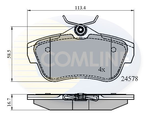 Комплект гальмівних накладок, дискове гальмо, Comline CBP01622