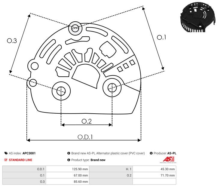 Kaitsekate, generaator, AS-PL APC3001