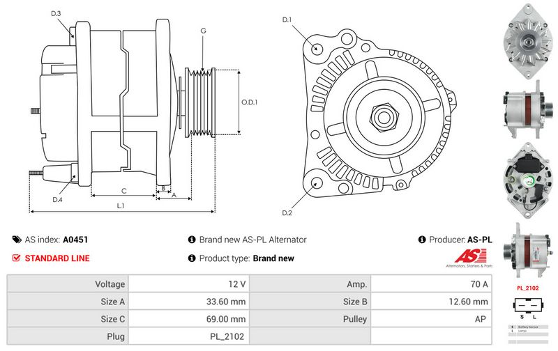 AS-PL A0451 Alternator