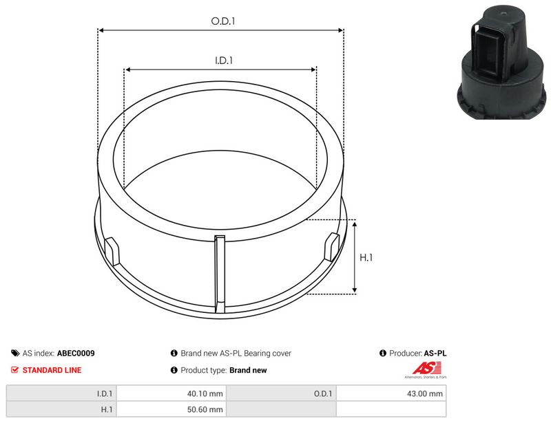 AS-PL ABEC0009 Protective Cap, alternator
